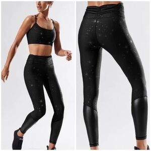 Carbon38 Echo Leggings Black Star Print Small